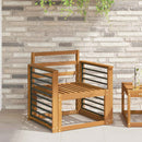 Armlæn 2 pcs Naturfarvet 60 x 6 x 61 cm Massivt Akacietræ