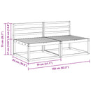 2 Stk Udendørs Mellem Sofa Naturfarvet 158 x 83 x 73 cm