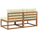 Udendørs Mellem Sofa med pude 2 Stk Naturfarvet