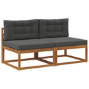 Udendørs Mellem Sofa med pude 2 Stk Naturfarvet