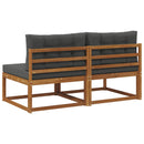 Udendørs Mellem Sofa med pude 2 Stk Naturfarvet