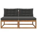 Udendørs Mellem Sofa med pude 2 Stk Naturfarvet
