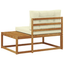 Udendørs end sofa med pude Naturfarvet 115 x 83 x 73 cm