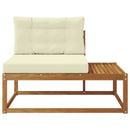 Udendørs end sofa med pude Naturfarvet 115 x 83 x 73 cm