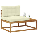 Udendørs end sofa med pude Naturfarvet 115 x 83 x 73 cm