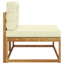 Udendørs end sofa med pude Naturfarvet 115 x 83 x 73 cm