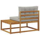Udendørs end sofa med pude Naturfarvet 115 x 83 x 73 cm