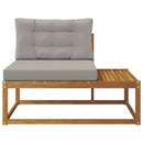 Udendørs end sofa med pude Naturfarvet 115 x 83 x 73 cm