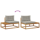 Udendørs end sofa med pude Naturfarvet 115 x 83 x 73 cm