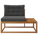 Udendørs end sofa med pude Naturfarvet 115 x 83 x 73 cm