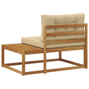 Udendørs end sofa med pude Naturfarvet 115 x 83 x 73 cm