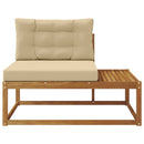 Udendørs end sofa med pude Naturfarvet 115 x 83 x 73 cm