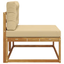 Udendørs end sofa med pude Naturfarvet 115 x 83 x 73 cm