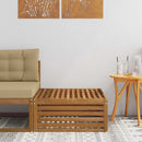 Udendørs puf Naturfarvet 79 x 79 x 37 cm Massivt Akacietræ