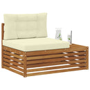 Udendørs end sofa med pude Naturfarvet 115 x 83 x 73 cm