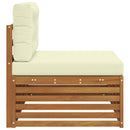 Udendørs end sofa med pude Naturfarvet 115 x 83 x 73 cm