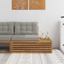 Udendørs end sofa 3 Stk Naturlig og Lys Grå 115 x 83 x 73 cm