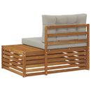 Udendørs end sofa 3 Stk Naturlig og Lys Grå 115 x 83 x 73 cm