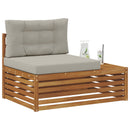 Udendørs end sofa 3 Stk Naturlig og Lys Grå 115 x 83 x 73 cm