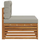 Udendørs end sofa 3 Stk Naturlig og Lys Grå 115 x 83 x 73 cm