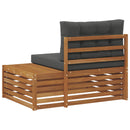 Udendørs end sofa med pude Naturfarvet 115 x 83 x 73 cm
