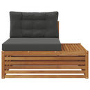 Udendørs end sofa med pude Naturfarvet 115 x 83 x 73 cm