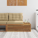 Udendørs end sofa 3 Stk Naturlig og Beige 115 x 83 x 73 cm