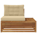 Udendørs end sofa 3 Stk Naturlig og Beige 115 x 83 x 73 cm