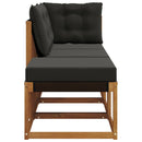 3 stk. Udendørs modulsofa enheder Naturlig og sort