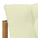 Udendørs Mellem Sofa Massiv akacietræ og Textilene Naturfarvet