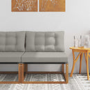 Udendørs Mellem Sofa Massiv akacietræ og Textilene Naturfarvet