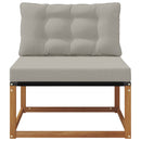 Udendørs Mellem Sofa Massiv akacietræ og Textilene Naturfarvet