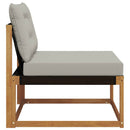 Udendørs Mellem Sofa Massiv akacietræ og Textilene Naturfarvet