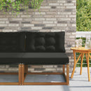 Udendørs Mellem Sofa Massiv akacietræ og Textilene Naturfarvet