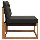 Udendørs Mellem Sofa Massiv akacietræ og Textilene Naturfarvet
