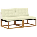 2 Stk Udendørs Mellem Sofa Massiv akacietræ og Textilene