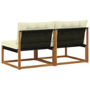 2 Stk Udendørs Mellem Sofa Massiv akacietræ og Textilene
