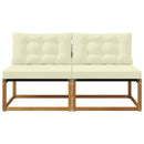 2 Stk Udendørs Mellem Sofa Massiv akacietræ og Textilene