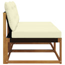 2 Stk Udendørs Mellem Sofa Massiv akacietræ og Textilene