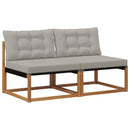 2 Stk Udendørs Mellem Sofa Massiv akacietræ og Textilene
