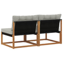 2 Stk Udendørs Mellem Sofa Massiv akacietræ og Textilene