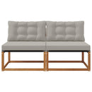 2 Stk Udendørs Mellem Sofa Massiv akacietræ og Textilene