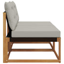 2 Stk Udendørs Mellem Sofa Massiv akacietræ og Textilene