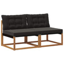 2 Stk Udendørs Mellem Sofa Massiv akacietræ og Textilene