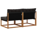 2 Stk Udendørs Mellem Sofa Massiv akacietræ og Textilene