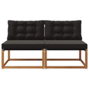2 Stk Udendørs Mellem Sofa Massiv akacietræ og Textilene