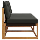 2 Stk Udendørs Mellem Sofa Massiv akacietræ og Textilene