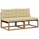 2 Stk Udendørs Mellem Sofa Massiv akacietræ og Textilene