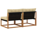 2 Stk Udendørs Mellem Sofa Massiv akacietræ og Textilene