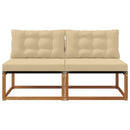 2 Stk Udendørs Mellem Sofa Massiv akacietræ og Textilene
